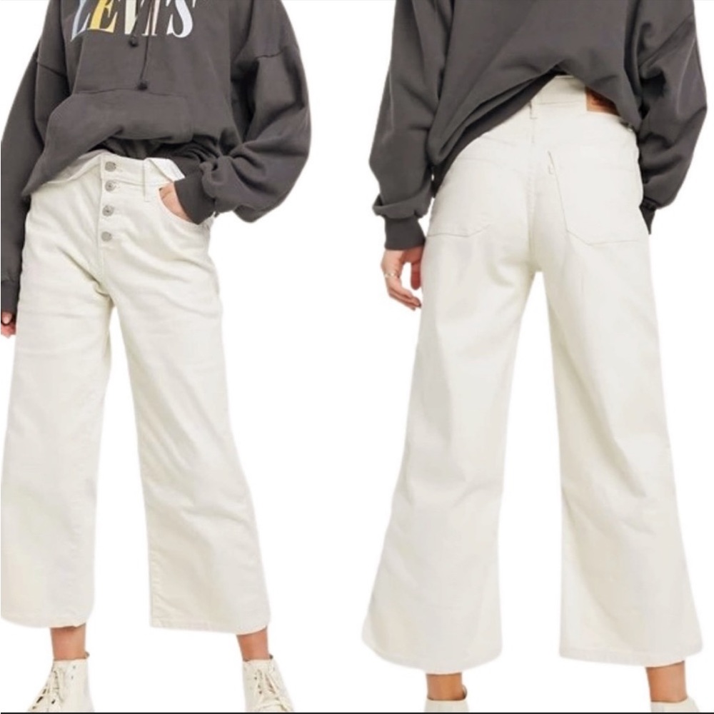 Levi’s 27 Mike High Cropped Wide Leg Button Fly Jeans Birch
